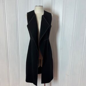 BCBGMAXAZRIA Black Vest Dress Long Lapel Zip Front - Size Small